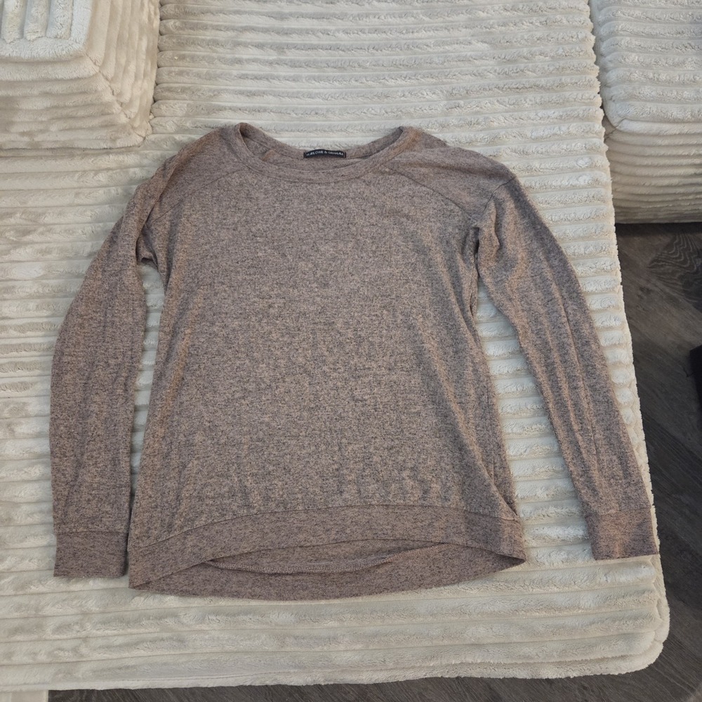 Harlowe & Graham Pink Heathered Knit Pullover Sweater Top Small